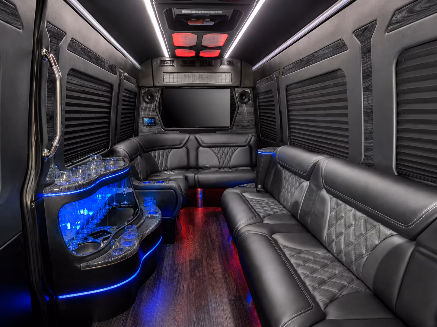 huntersville 30 passenger party bus inside