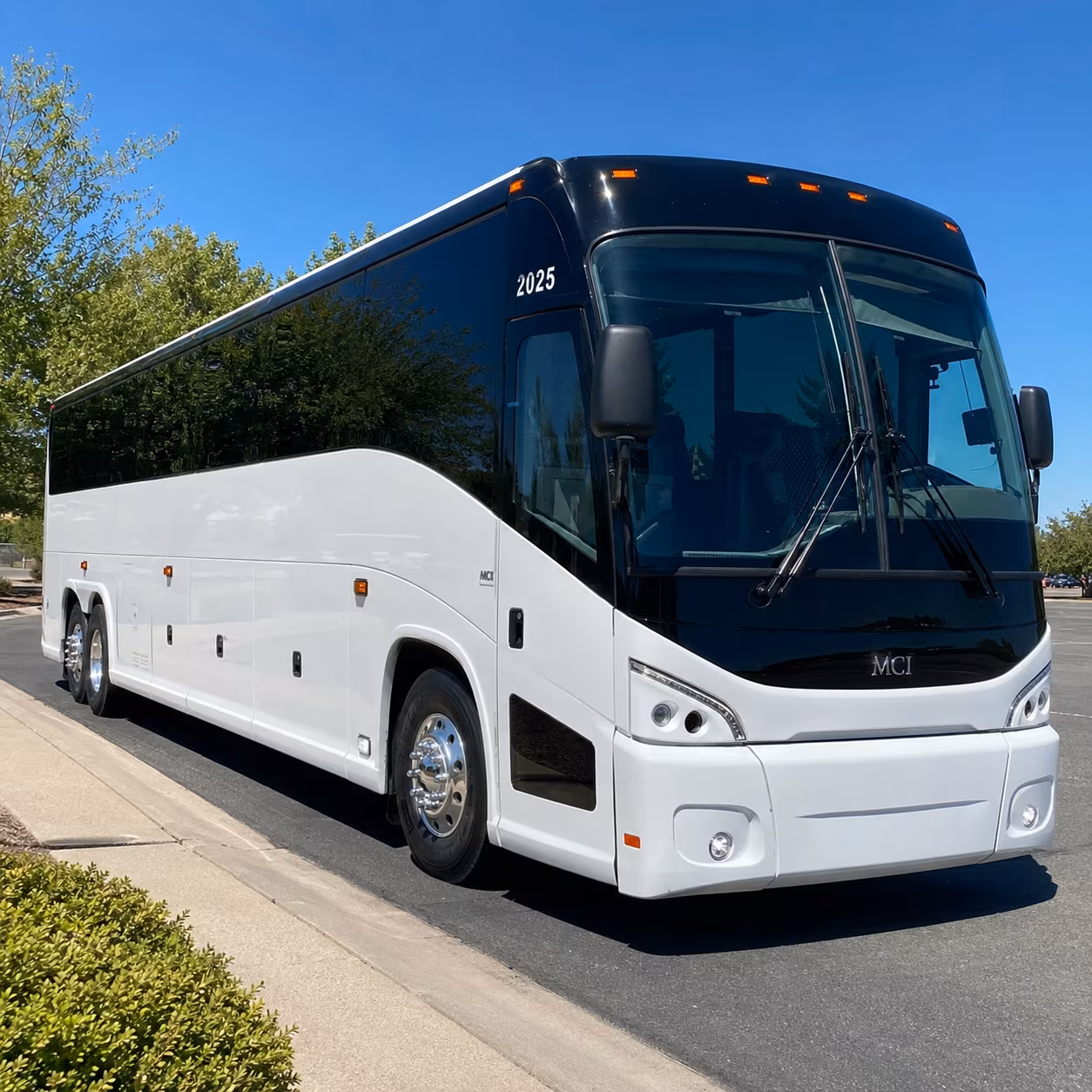huntersville charter bus rental exterior