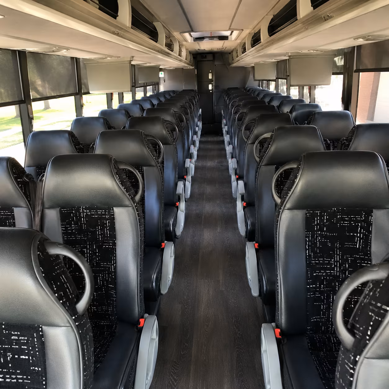 huntersville charter bus rental interior