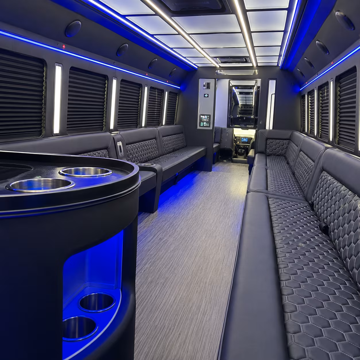 huntersville party bus rental interior